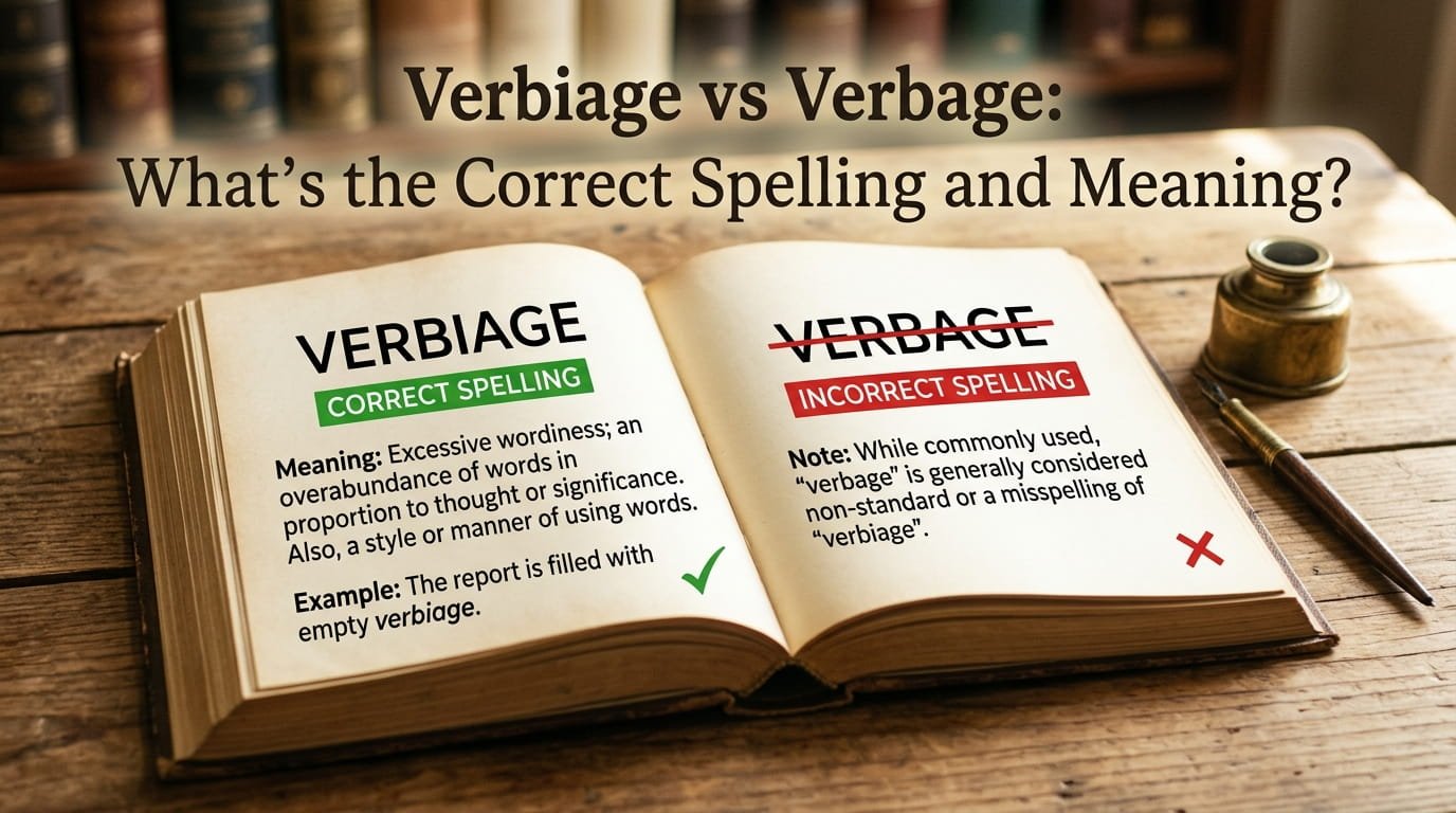 Verbiage vs Verbage Verbiage vs Verbage What's the Correct Spelling and Meaning